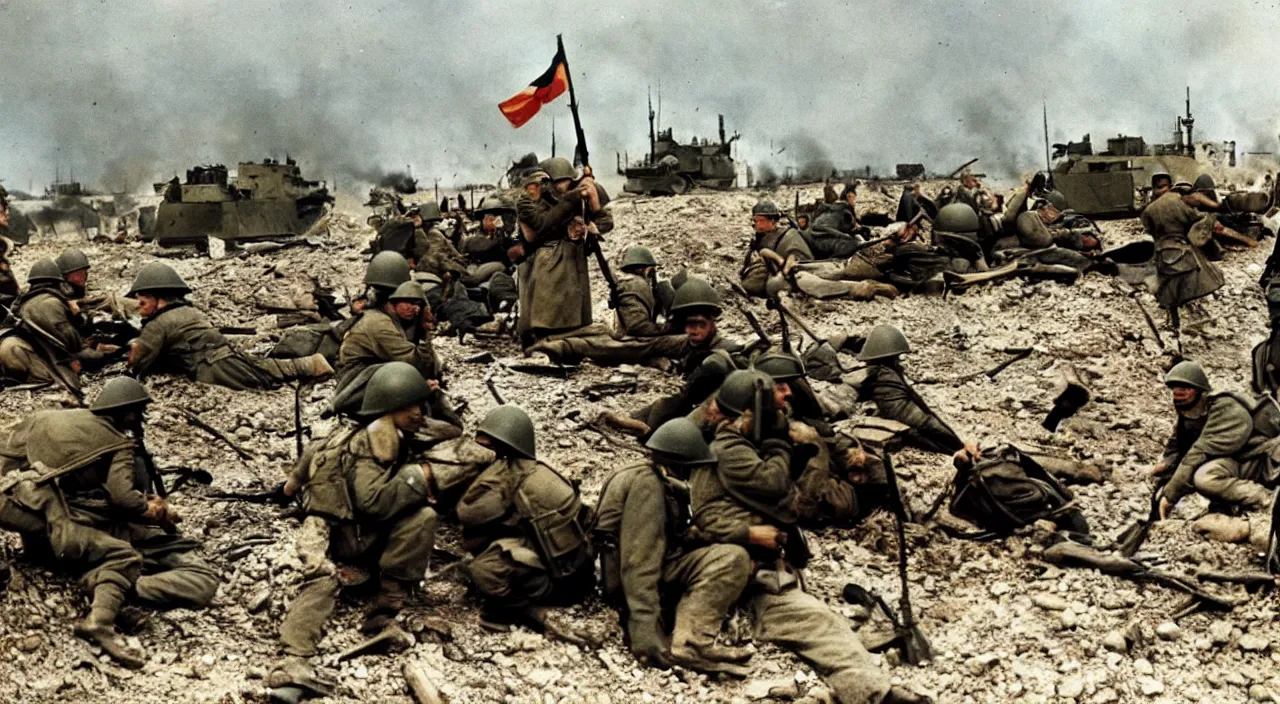 Image similar to first-world-war,colorised,photograph