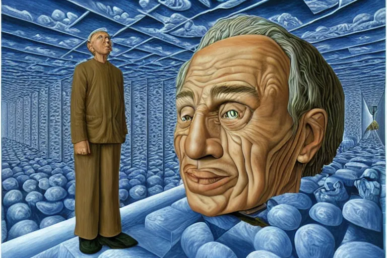 Prompt: inside the head of John Malcovich, by Rob Gonsalves