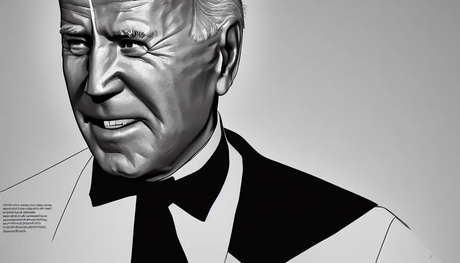 Prompt: Joe Biden in white suit and black tie, hyperdetailed, artstation, cgsociety, 8k