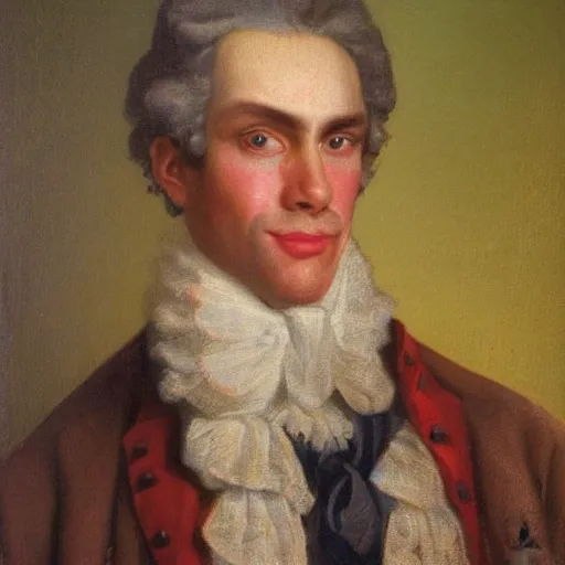 Image similar to An 18th century oil painting of Jerma985, portrait of Jerma985, grainy, realistic, very realistic, hyperrealistic, highly detailed, very detailed, extremely detailed, very neat, very epic, very cool, detailed, trending on artstation