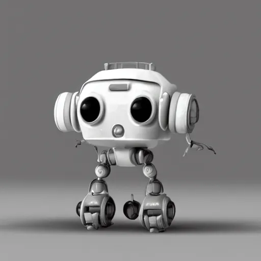 Prompt: Clay render of a cute robot saying hi!; trending on artstation, Octane render, Unreal Engine, highly detailed