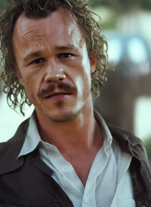 Image similar to film still of Heath Ledger as Martin Riggs in Lethal Weapon, 4k