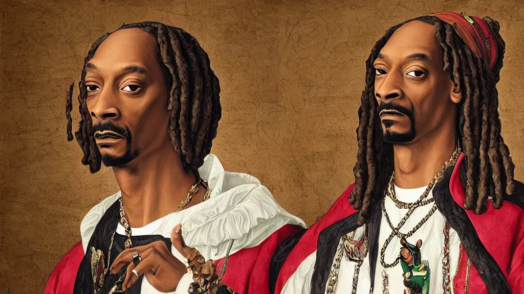 Prompt: Snoop dog renaissance portrait