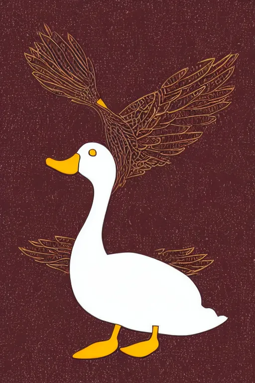 Image similar to a vector illustration of a duck goddess