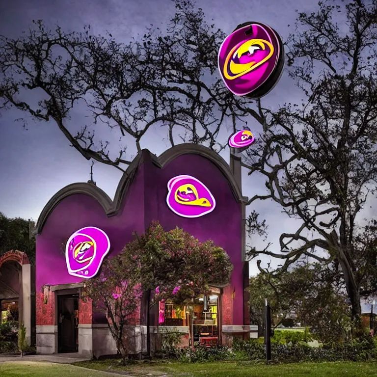 Prompt: An extremely spooky gothic Taco Bell