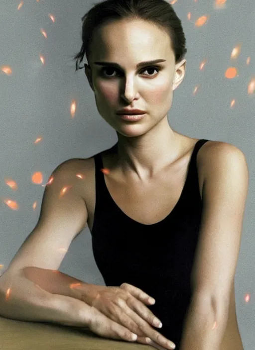 Image similar to Natalie Portman, fireflies, WLOP