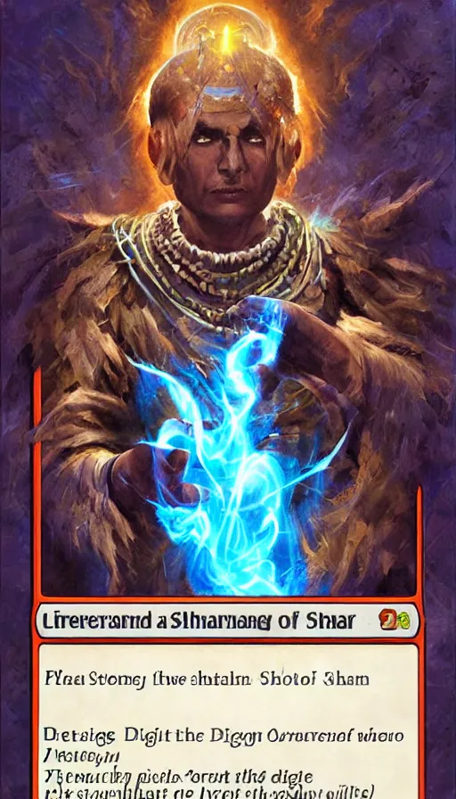 Image similar to portrait of a digital shaman, from magic the gathering