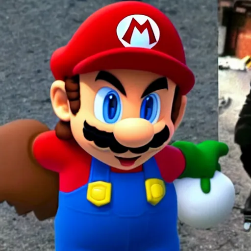 Image similar to Johnny Depp as Super Mario in the live-action Super Mario Bros movie