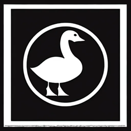 Prompt: geometric canadian goose logo by karl gerstner, monochrome, symmetrical