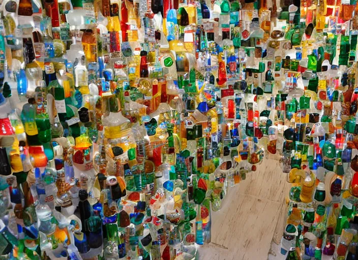 Image similar to house made of bottles