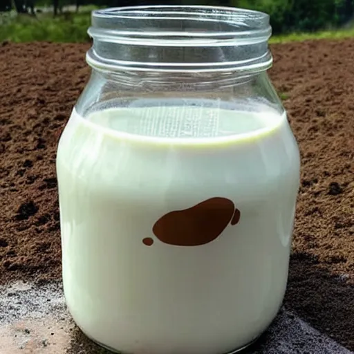 Prompt: cow themed milk liquid