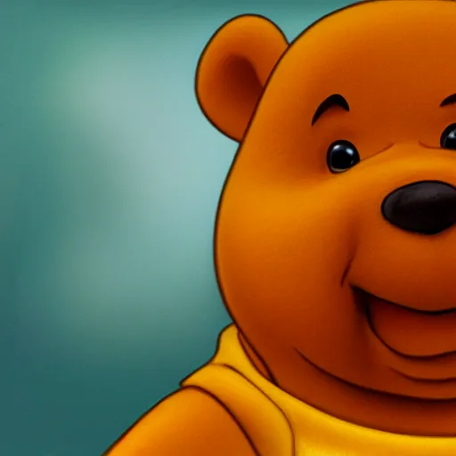 Prompt: photorealistic portrait of winnie the poo