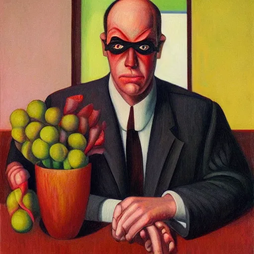 Image similar to gwar accountant, grant wood, pj crook, edward hopper, oil on canvas