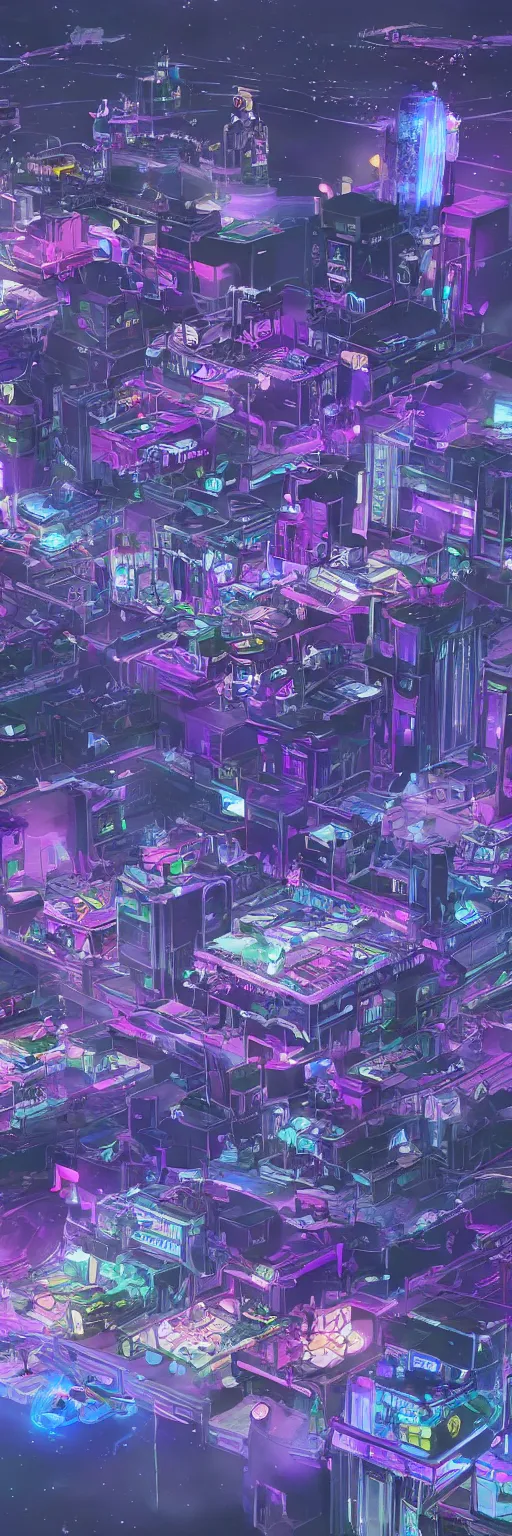 Image similar to a beautiful drawing of small section of a future funk space city, unreal engine