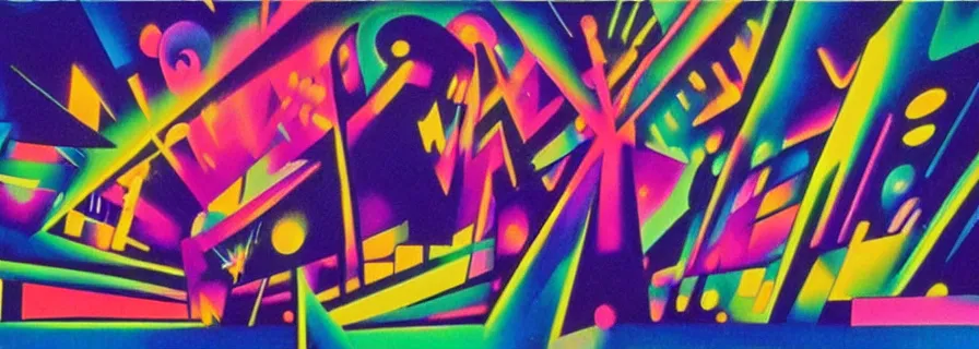 Image similar to scratching disco 1 9 8 0 • s very energetic people, neon splashes, kandinsky, olga sacharoff, portugal immigration nostalgia, vfx, ambient fog, cinematic lightning, soft women aura,