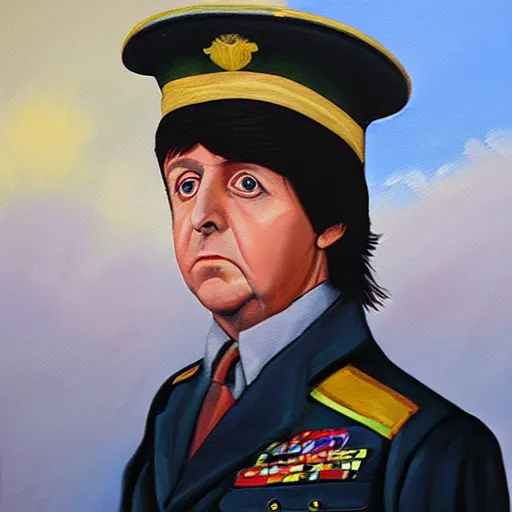 Image similar to “Oil painting of Paul McCartney as a World War 1 general, 4k”