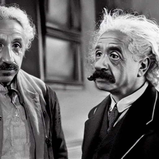 Image similar to moviestill of albert einstein as tony stark in ironman