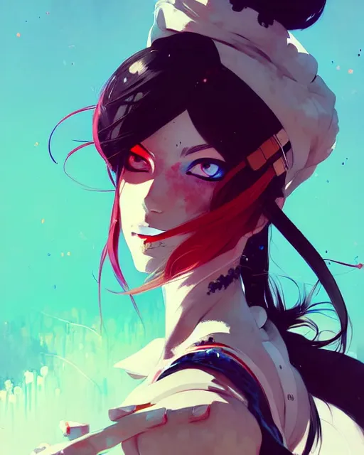 Prompt: a ultradetailed beautiful painting of a stylish battle maid, by conrad roset, greg rutkowski and makoto shinkai trending on artstation