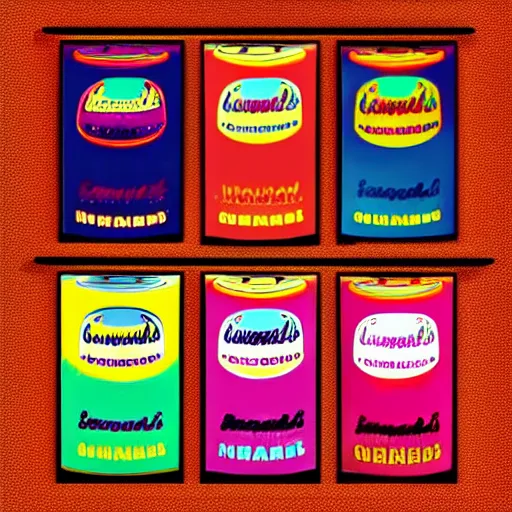 Prompt: a set of cereal boxes designed by andy warhol, digital art