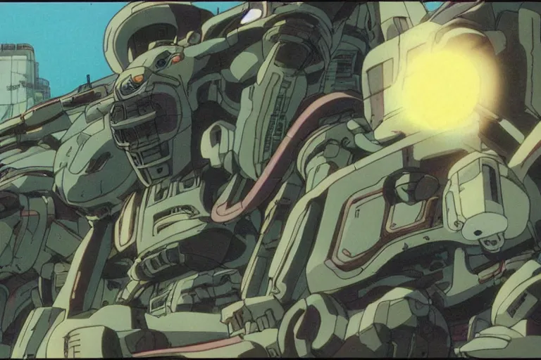 Prompt: still from anime sci-fi movie by Studio Ghibli, illustrated by Masamune Shirow