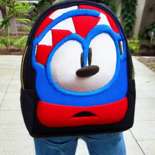 Image similar to a backpack embroidery obama sonic the hedgehog super Mario