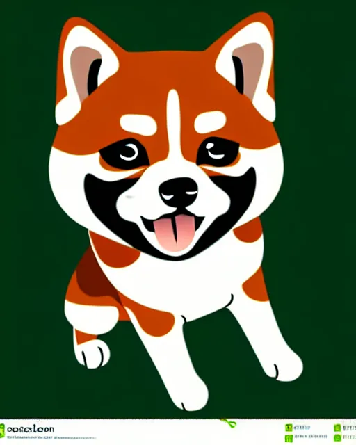 Prompt: vector illustration of a chibi shiba inu dog,