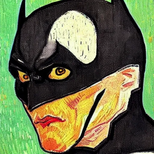 Image similar to a painting of batman by van gogh, art, trending on instagram