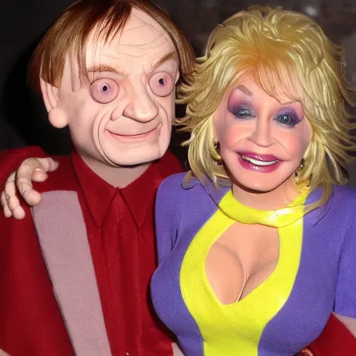 Image similar to morph between mark e smith and dolly parton