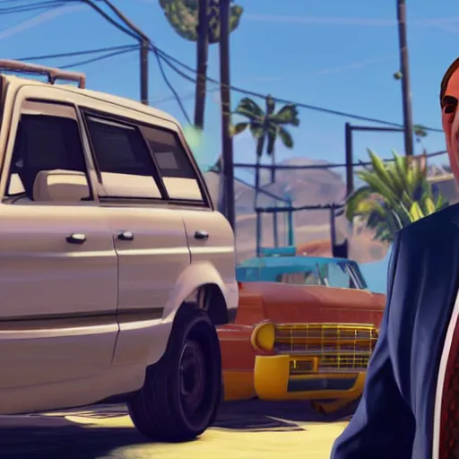 Image similar to saul goodman as a grand theft auto 5 character