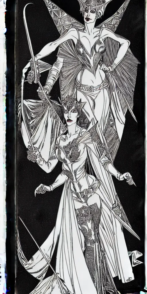 Prompt: the goblin queen by ambrose beardsley, high detail and fine lines, 8 k resolution