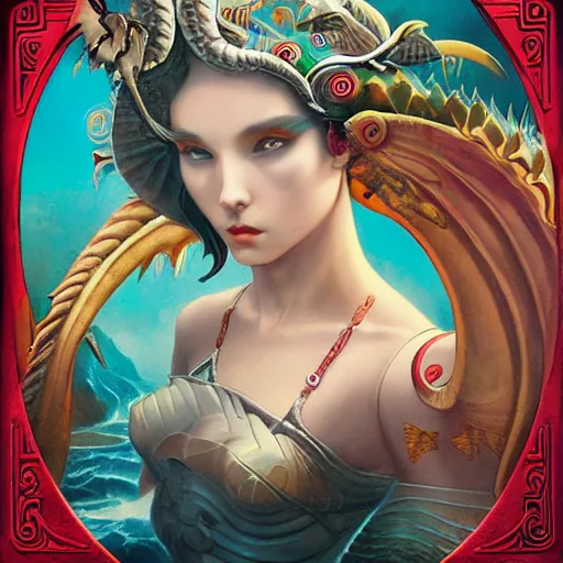 Image similar to mythical dragon, digital art, by Tristan Eaton Stanley Artgerm and Tom Bagshaw