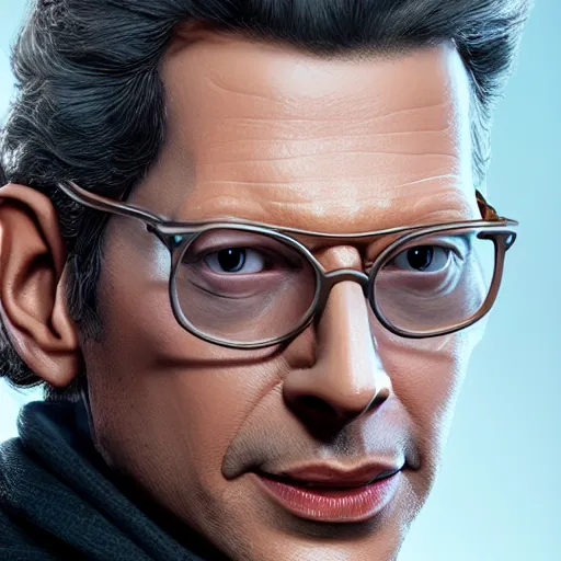 Image similar to hyperrealistic jeff goldblum as han solo, stunning 3 d render inspired by istvan sandorfi & xiang duan, perfect symmetry, dim volumetric cinematic lighting, 8 k octane comprehensive render, extremely mega hyper - detailed and lifelike attributes & atmosphere, intricate, realistic flesh texture, masterpiece, artstation, stunning,