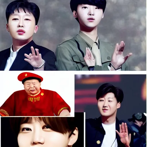 Image similar to xi jinping in a kpop group