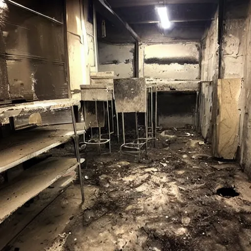 Prompt: the darkest dirtiest and moldiest part of the backrooms