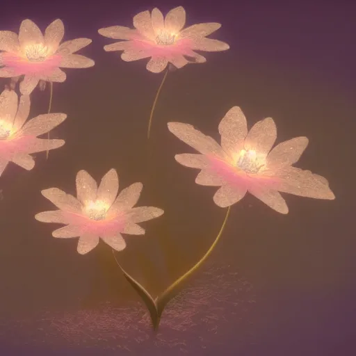 Prompt: Luminescent flower blooming at twilight, cgsociety