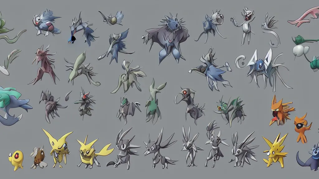 Image similar to pokemon, creature concept art