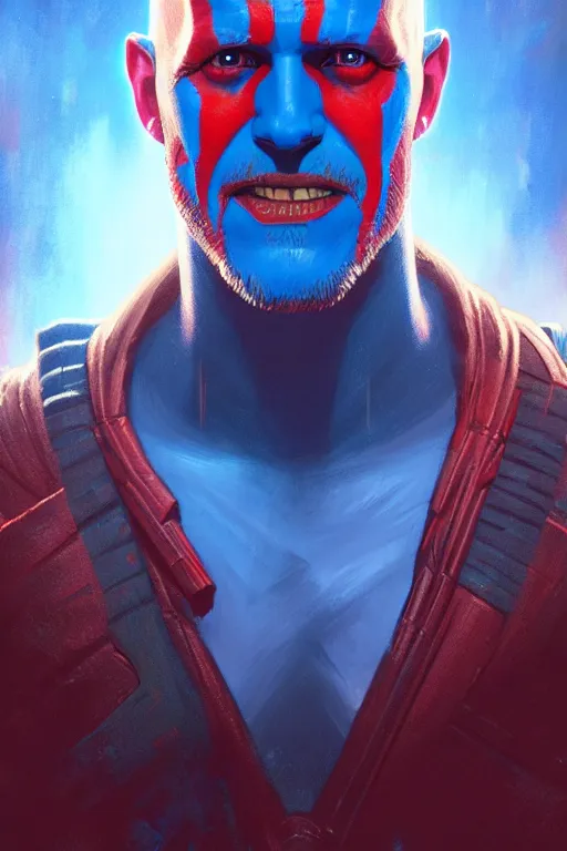 Prompt: a portrait of yondu from guardians of the galaxy, fantasy, sharp focus, intricate, elegant, digital painting, artstation, matte, highly detailed, concept art, illustration, ambient lighting, art by ilya kuvshinov, artgerm, alphonse mucha, and greg rutkowski