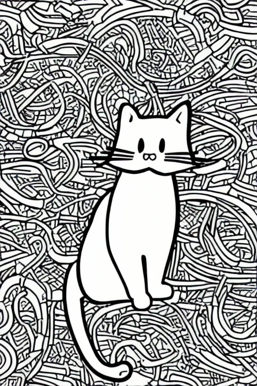 Image similar to Digital cartoon drawing of a kawaii cat, High quality, cel shading, thick line-art