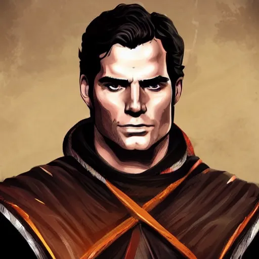 Image similar to henry cavill as a d & d fantasy cultist, digital art, trending on, artstation