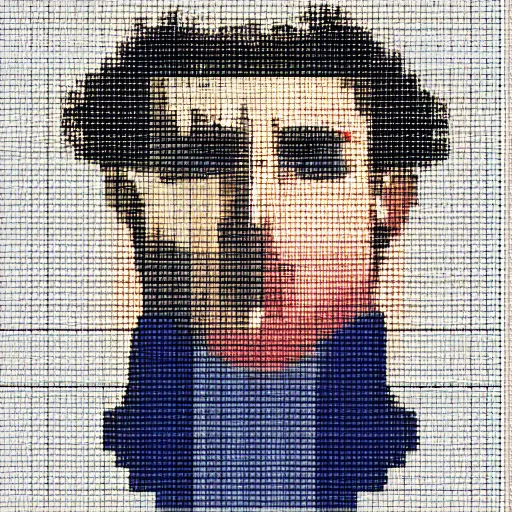 Prompt: a pixelated man