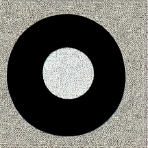 Prompt: bird with circle around it by karl gerstner, monochrome black and white, symmetrical, flat, centered, satisfying, award winning, 8 k scan