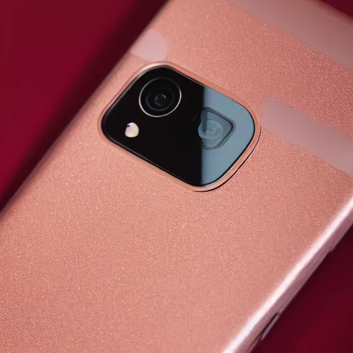 Prompt: a rose gold android phone, product picture, studio, studio light, professional, award winning photography, macro lens, 4 k