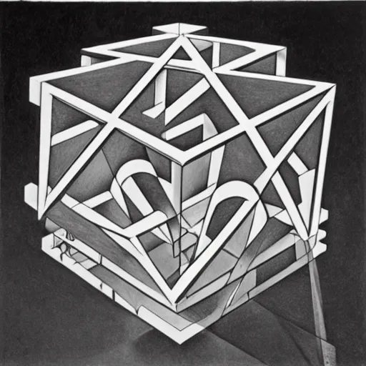 Image similar to hypercube by m. c. escher