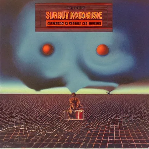 Prompt: a Grammy-Nominated Surrealist album cover, 1980
