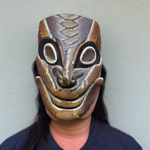 Prompt: snake mask, pacific northwest indigenous style