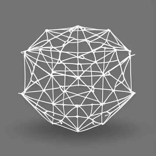 Prompt: artwork of a wireframe dodecahedron