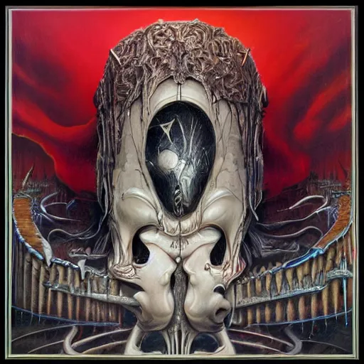 Image similar to album cover art, by mark ryden, by peter andrew jones, by hr giger, hd, hyper detailed, 4 k