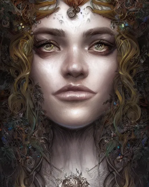 Image similar to A maid in a magical forest, beautiful face, very detailed face, fantasy art, in the style of JOHN STEPHENS, illustration, epic, fantasy, intricate, hyper detailed, artstation, concept art, smooth, sharp focus