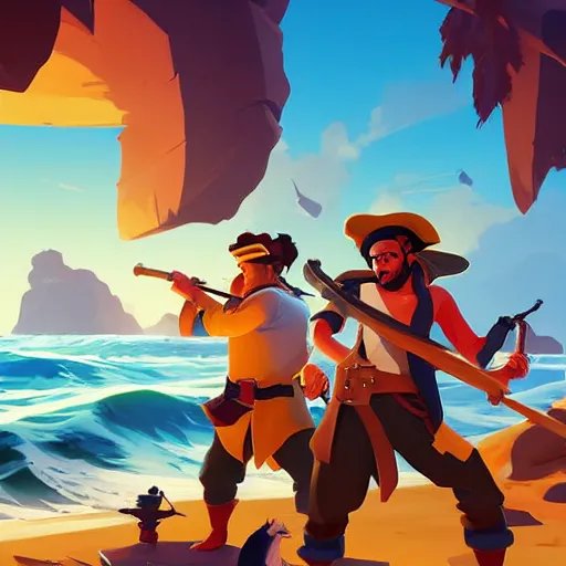 Image similar to painting treasure on sea of thieves game smooth median photoshop filter cutout vector, behance hd by jesper ejsing, by rhads, makoto shinkai and lois van baarle, ilya kuvshinov, rossdraws global illumination