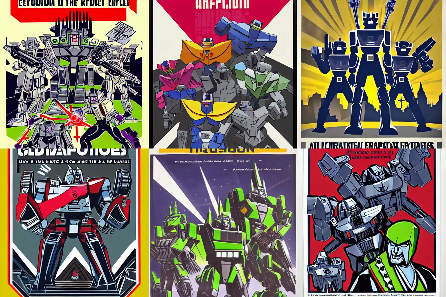 Prompt: propaganda poster g 1 decepticons